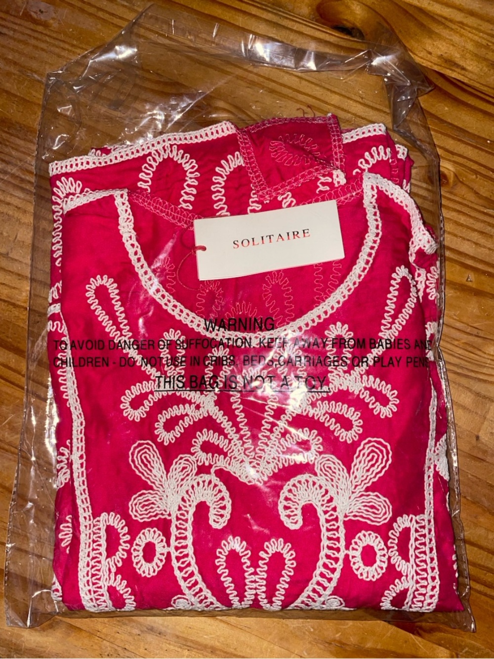 Solitaire Artisan Soutache Embroidered Caftan Maxi Dress In Red Sz Medium NWT